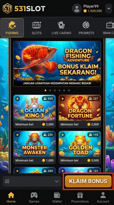 Galeri pratinjau visual 531slot build APK resmi terbaru